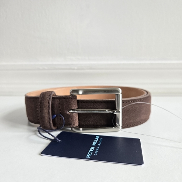 New Peter Millar Crown Crafted Excursionist Calf Suede Belt MF23XA07 Size 38 NWT - Picture 4 of 11